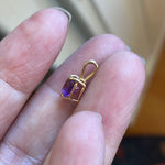 Amethyst Heart Pendant - 14k Gold - Vintage