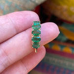 Emerald Diamond Band - 9K Gold - Vintage