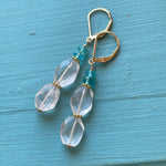 Rose Quartz Apatite Earrings - Gold Filled - Handmade