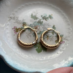 Mum Hoop Earrings - 9k Gold - Vintage