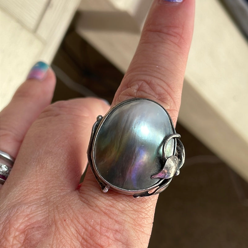 Pearl Ring - Arts and Crafts Era - Sterling Silver - Antique