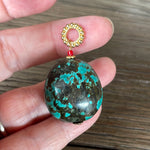 Turquoise Pendant - Red Coral - Gold Filled - Handmade