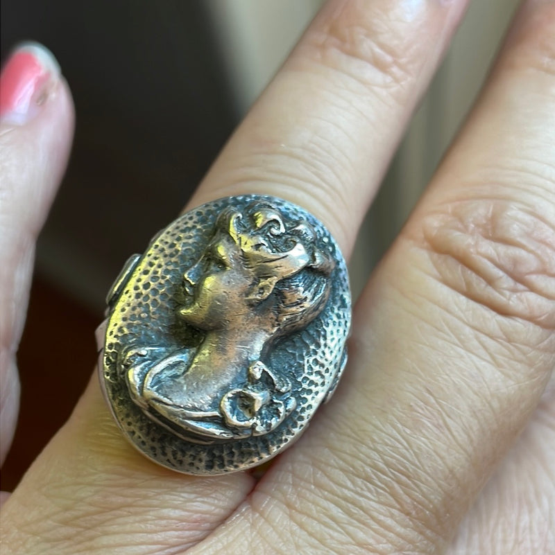 Nouveau Goddess Ring - Sterling Silver - Vintage