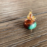 Raku Pumpkin Pendant - Gold Filled - Handmade