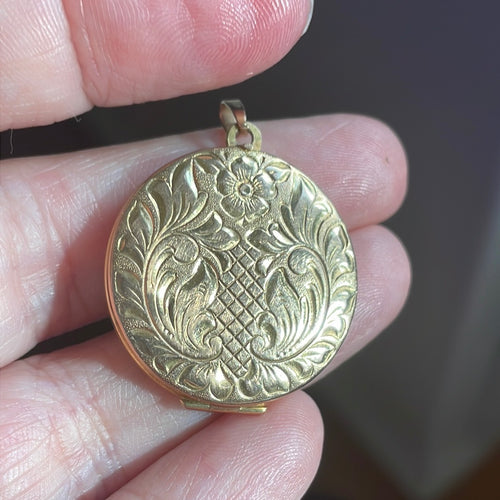 Antique Gold MIZPAH Locket Pendant — Gembank1973