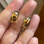Filigree Hoop Earrings - 14k Gold - Vintage