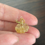 Pumpkin Pendants - Gemstone Carved - Gold Filled - Handmade