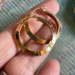 Large Hoop Earrings - 14k Gold - Vintage