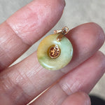 Jade Pendant - 14k Gold - Good Fortune - Vintage