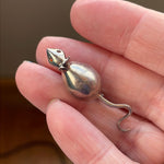 Mouse Brooch - Sterling Silver - Garnet - Vintage