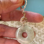 Jade Drop Earrings- Sterling Silver - Vintage