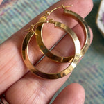 Large Hoop Earrings - 14k Gold - Vintage