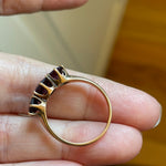 Amethyst Trilogy Ring - 10k Rose Gold - Antique