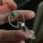 Turquoise Point Crystal - Sterling Silver - Vintage