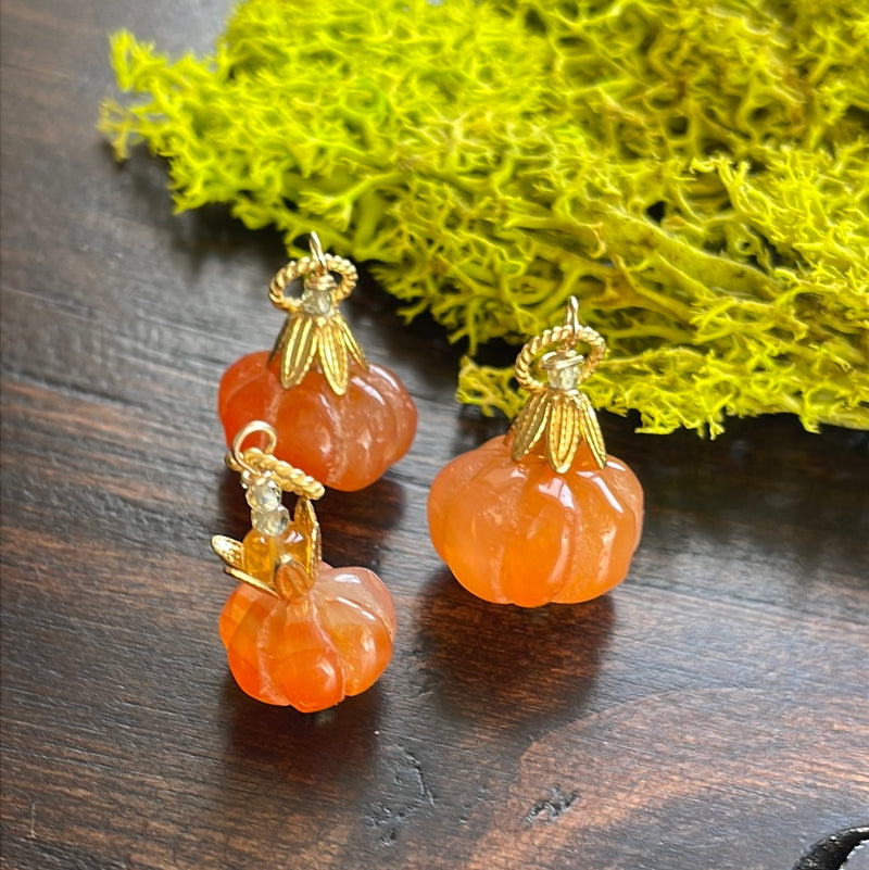 Pumpkin Pendants - Carnelian - Grandidierite - Gold Filled - Handmade