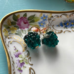 Teal Berry Earrings - Gold Filled - Handmade