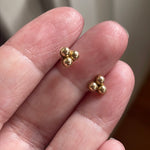 Triple Orb Stud Earrings - 14k Gold - Vintage