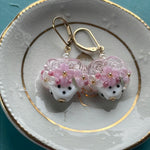 Handmade Lampwork Heart Earrings - Pearl - Gold Filled - Handmade