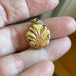 Rose and Yellow Gold Flower Locket - Gold Filled - Vintage