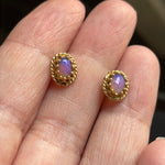 Opal Stud Earrings - 14k Gold - Vintage