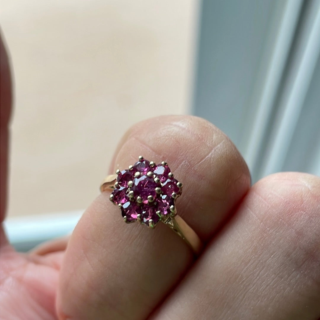 Ancient Ruby Rings Antique Style Solid Yellow 9ct Gold Natural Ruby