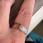 Plumeria Ring - Hawaiian - Sterling with Rose Gold Wash - Vintage