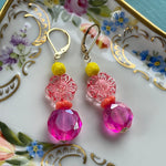 Rainbow Flower Earrings - Gold Filled - Handmade