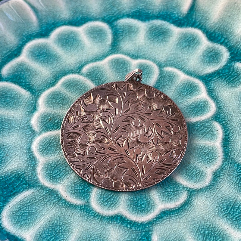 Engraved Sterling Pendant - 1956 - Vintage