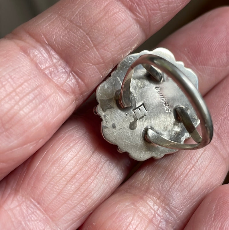 Opal Cluster Ring - Sterling Silver - Vintage