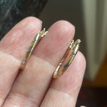 Twisted Hoop Earrings - 14k White and Yellow Gold - Vintage