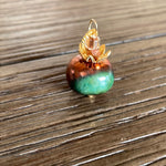 Raku Pumpkin Pendant - Gold Filled - Handmade
