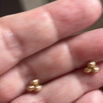 Triple Orb Stud Earrings - 14k Gold - Vintage