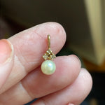 Pearl Diamond Pendant - 14k Gold - Vintage