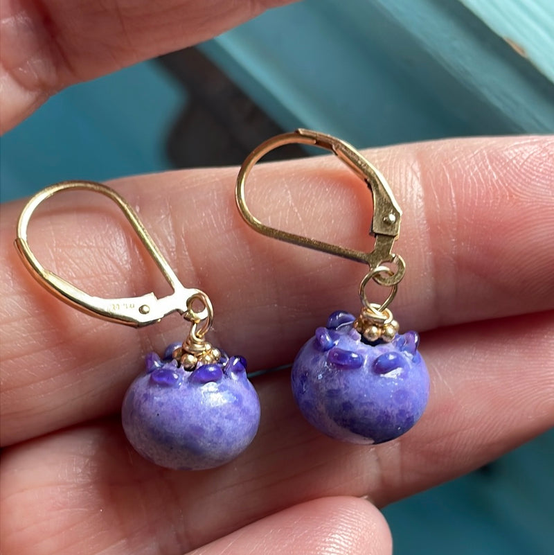 Blueberry Earrings - Gold Filled - Handmade