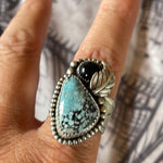 Turquoise Onyx Ring - Sterling Silver - Vintage