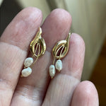 Pearl Flourish Earrings - 14k Gold - Vintage