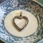 Marcasite Heart Pendant - Sterling Silver - Vintage