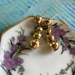 Gold Orb Drop Earrings - 14k Gold - Vintage