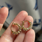 Iolite Hoop Earrings - 14k Gold - Vintage