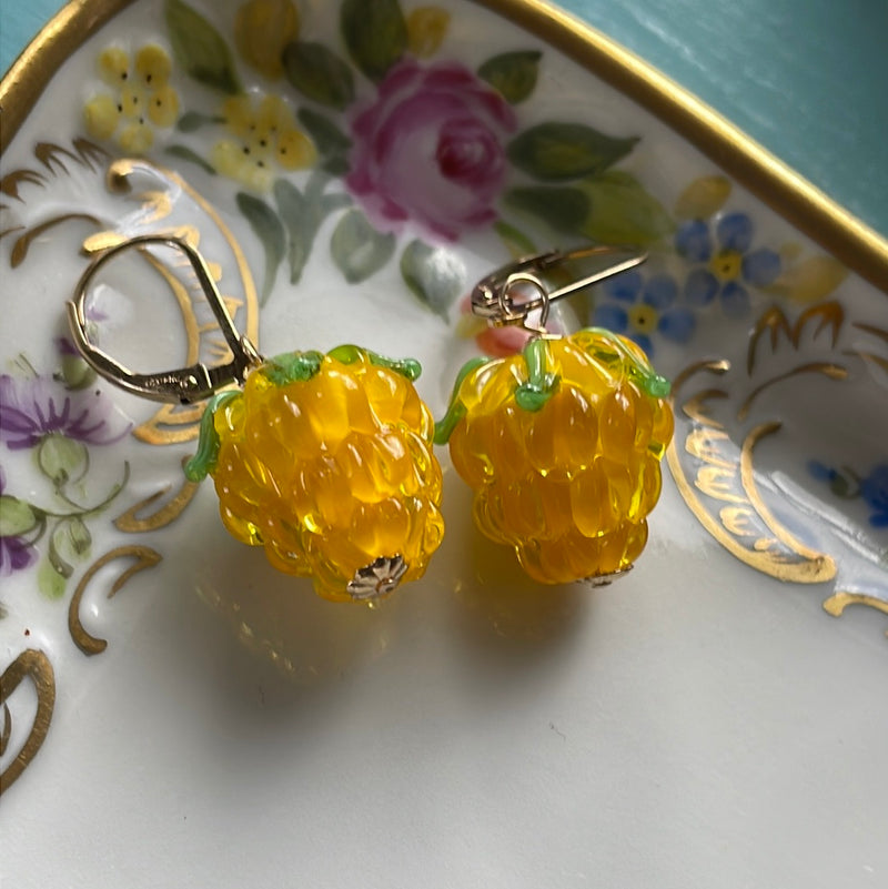 Yellow Berry Earrings - Gold Filled - Handmade
