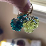 Berry Earrings - Green Hues - Gold Filled - Handmade