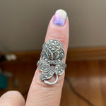 Marcasite Rose Ring - Sterling Silver - Vintage