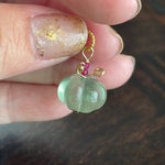 Pumpkin Pendants - Gemstone Carved - Gold Filled - Handmade