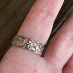 Plumeria Ring - Hawaiian - Sterling with Rose Gold Wash - Vintage