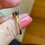 Amethyst Trilogy Ring - 10k Rose Gold - Antique