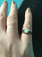 Opal Solitaire Ring - 10k Gold - Antique