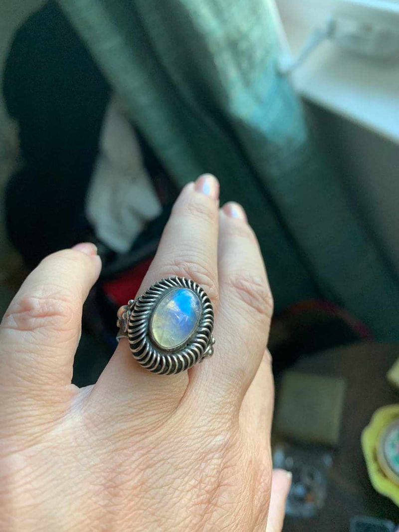 Moonstone Ring - Sterling Silver - Vintage