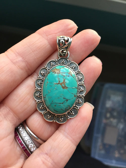turquoise-pendant-sterling-silver-vintage