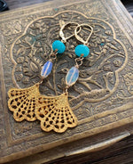 Opal Vermeil Earrings - Amazonite - Gold Filled - Artisan - Handmade