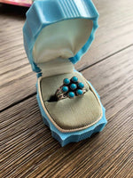 Turquoise Cluster Ring - Sterling Silver - Vintage
